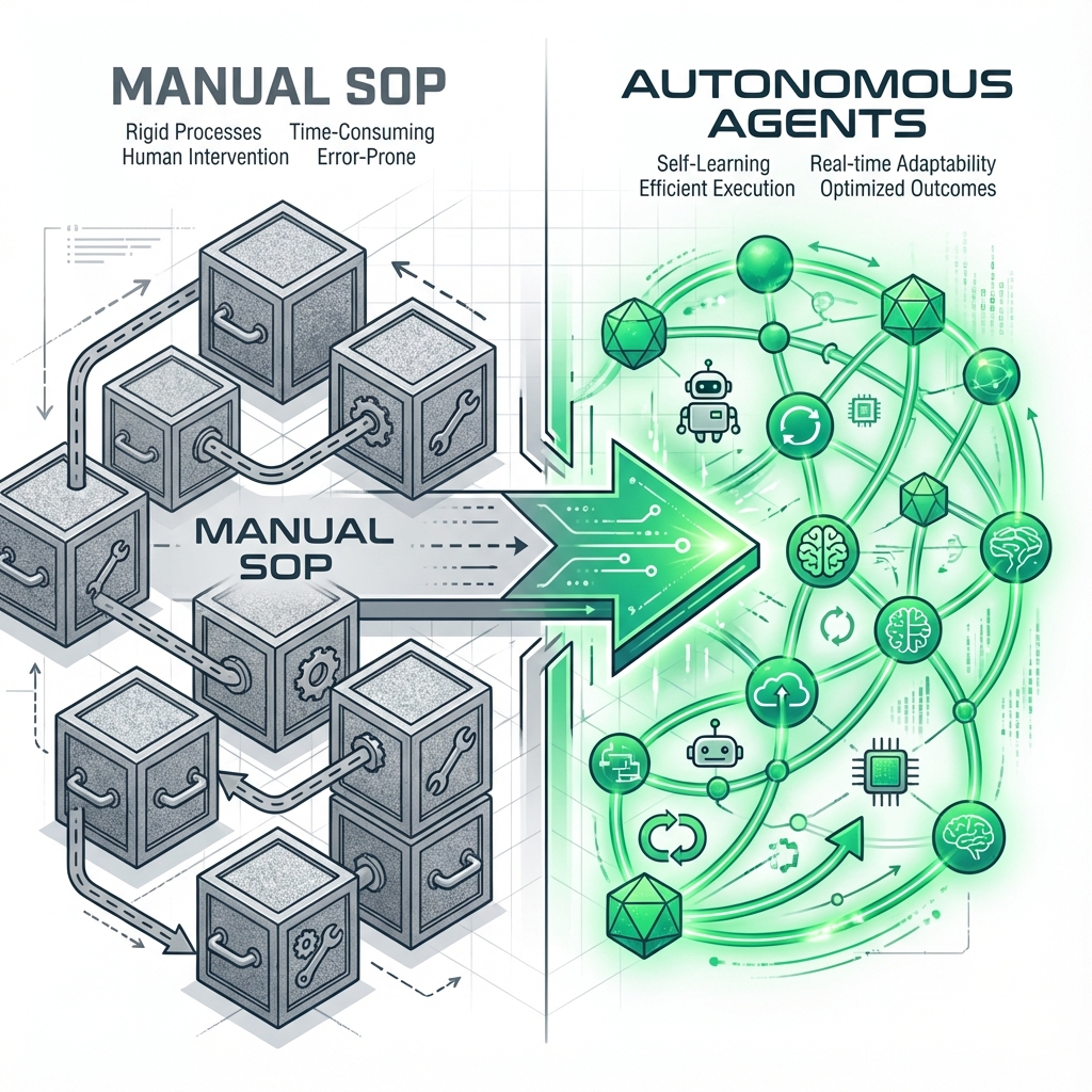 Manual SOP to Autonomous Agents Graphic